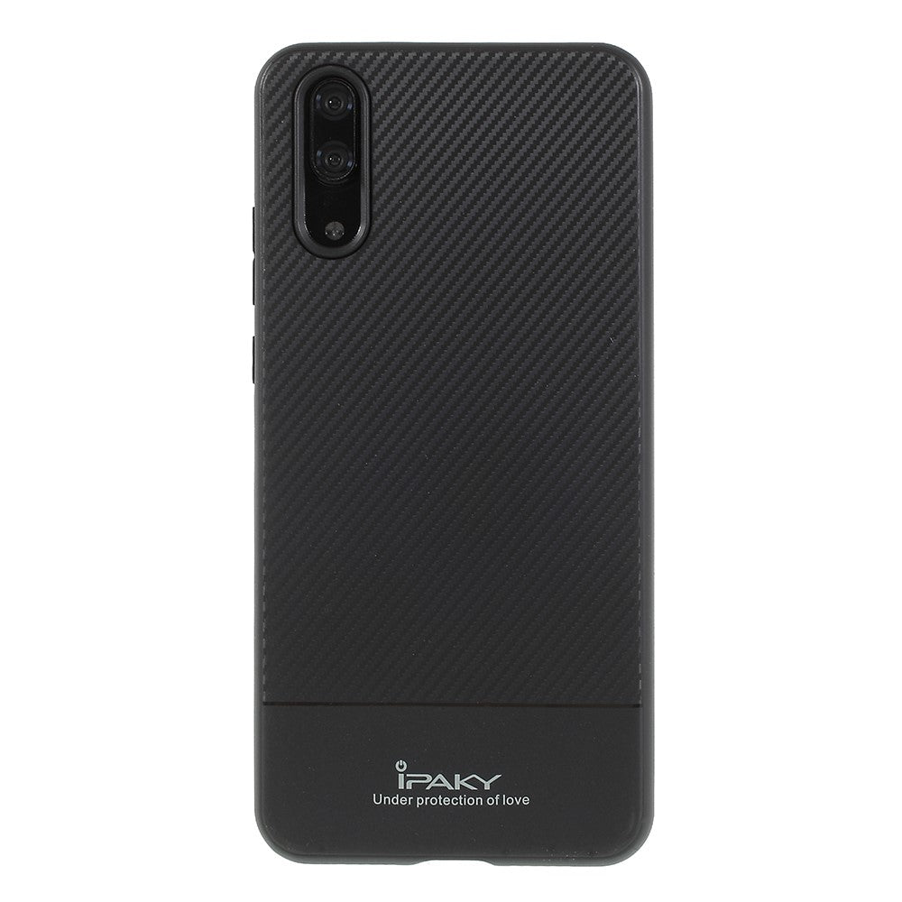 IPAKY TPU Case für Huawei P20 Carbon Fiber Muster