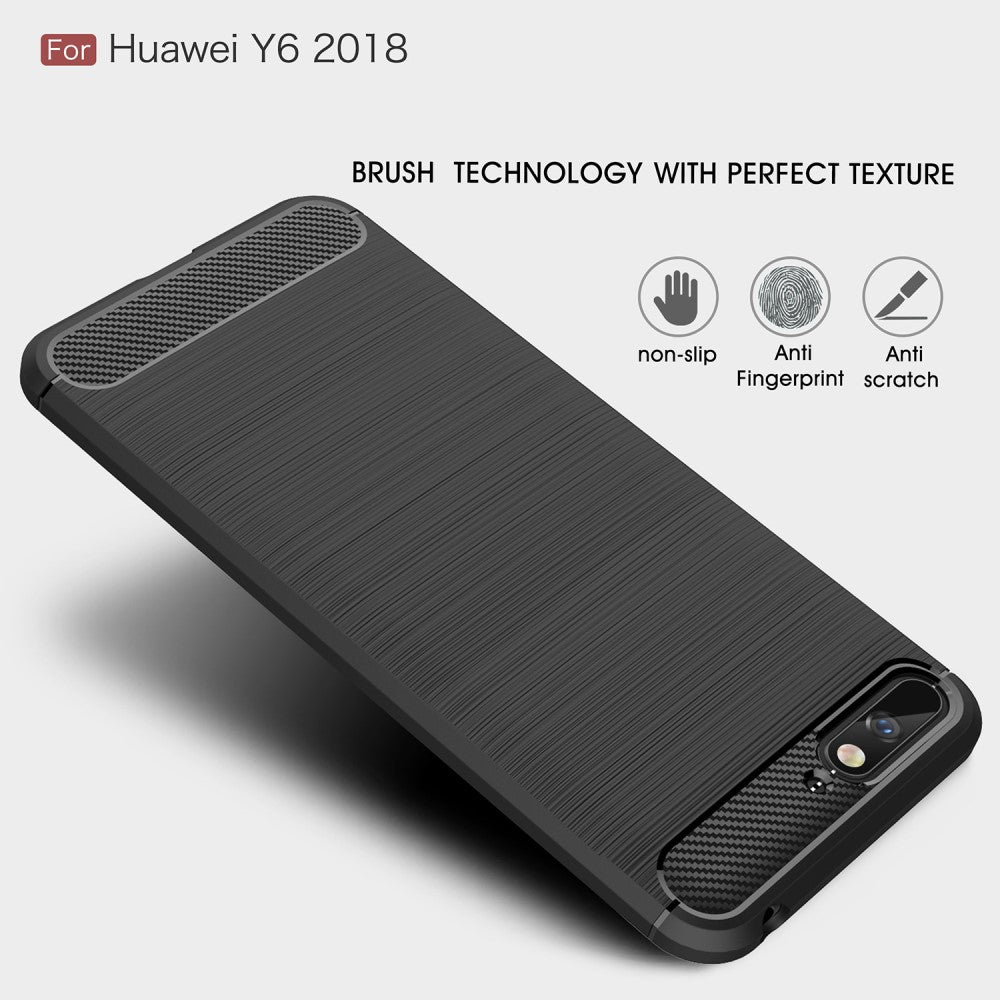 TPU Case für Huawei Y6 (2018) Carbon Skin Brushed