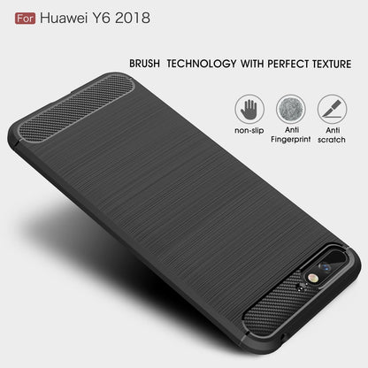 TPU Case für Huawei Y6 (2018) Carbon Skin Brushed