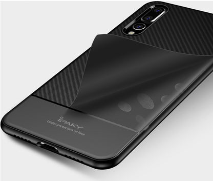 IPAKY TPU Case für Huawei P20 LITE Carbon Fiber Muster