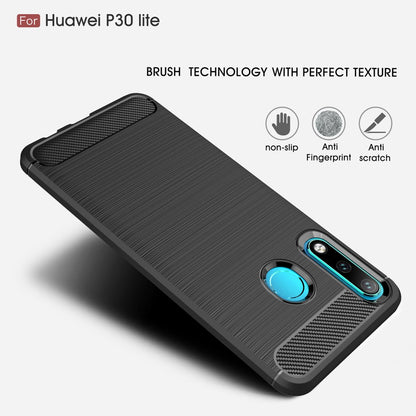 TPU Case für Huawei P30 LITE Carbon Skin Brushed Hülle