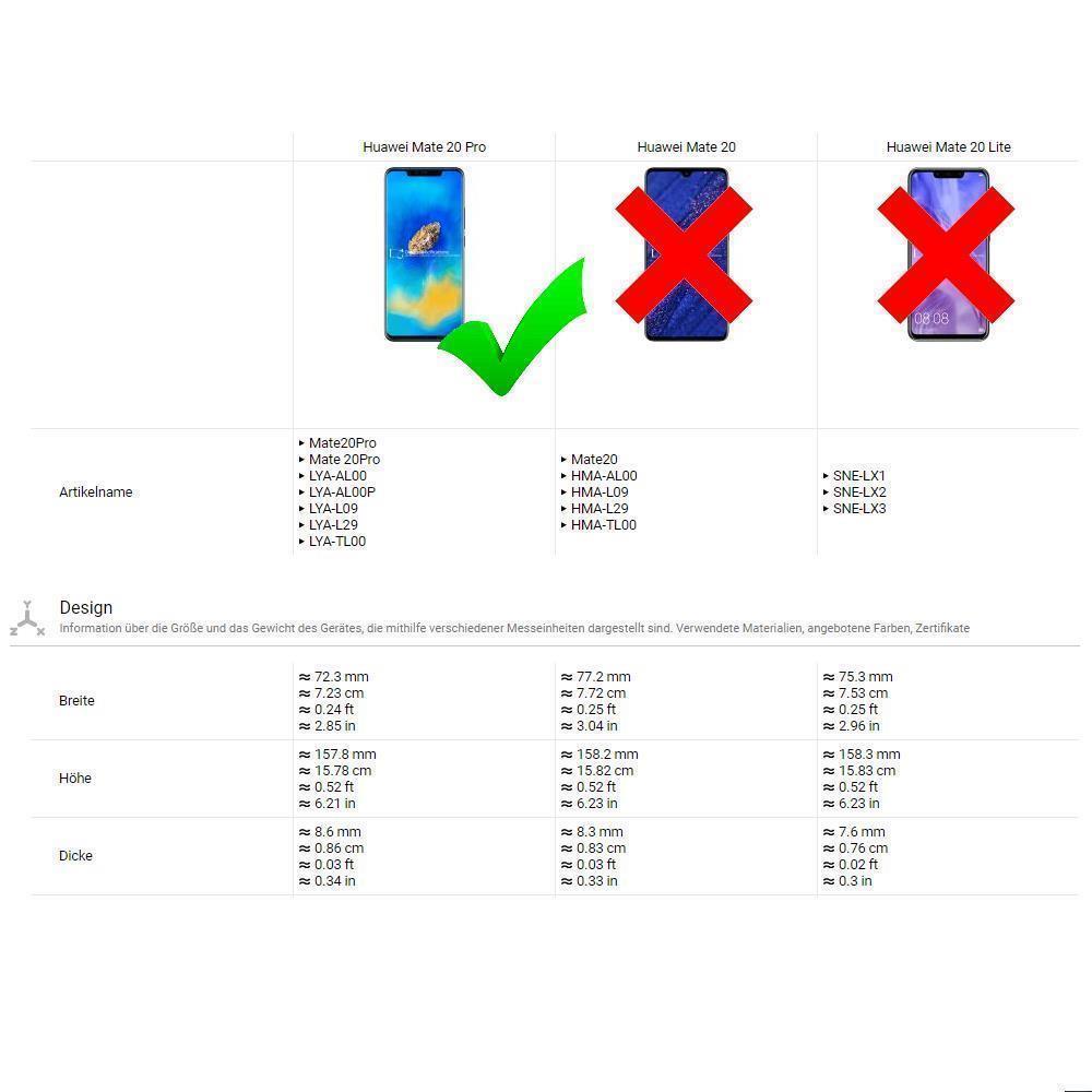 Schutzglas Full Cover Curved Folie Tempered Glass Film für Huawei Mate 20 Pro