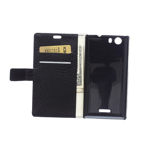 Wallet Case für Wiko Ridge Fab 4G 5.5" Crocodile Skin Muster Book Etui