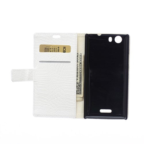 Wallet Case für Wiko Ridge Fab 4G 5.5" Crocodile Skin Muster Book Etui
