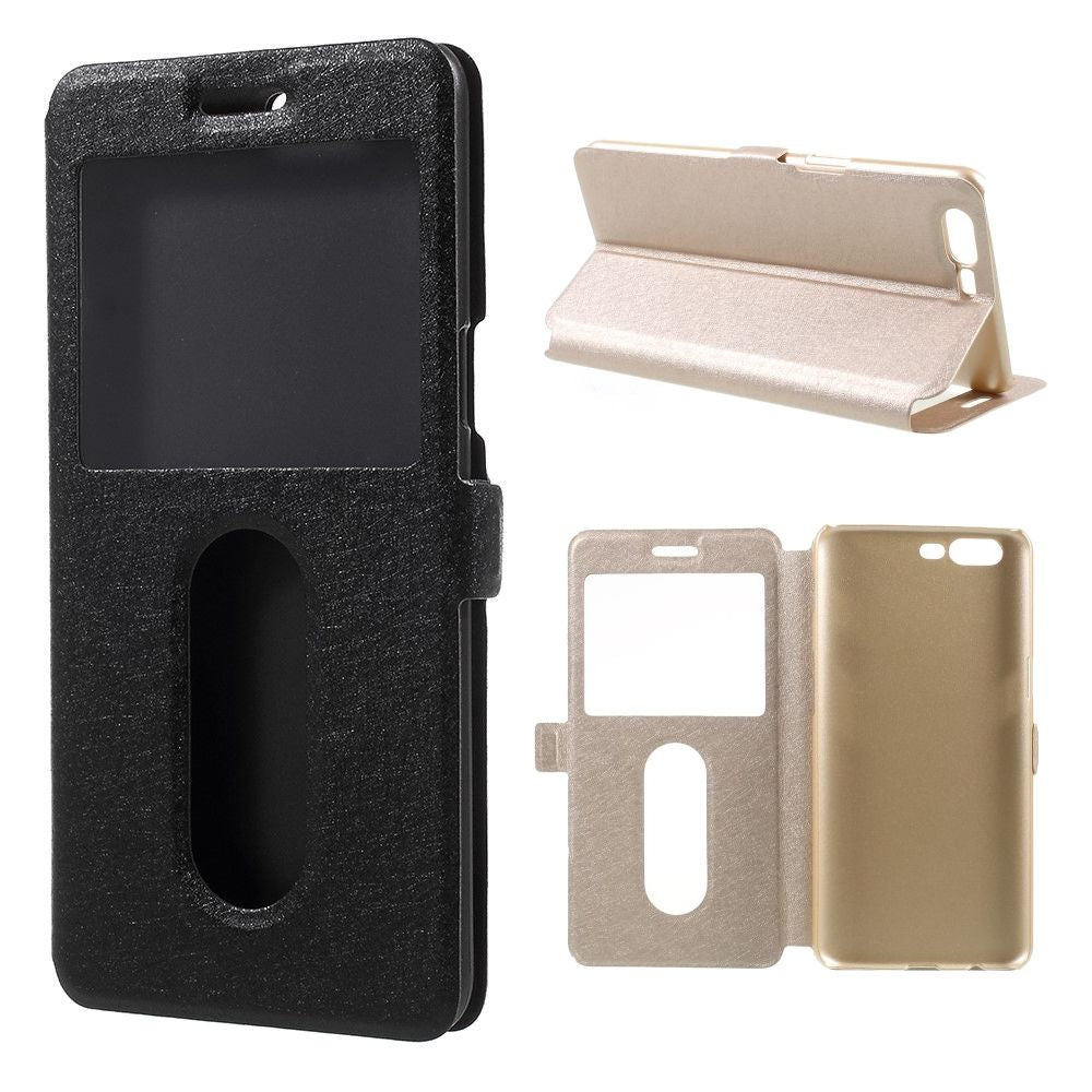 Wallet Case für OnePlus 5 Dual Window View Silk Book Etui