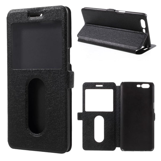 Wallet Case für OnePlus 5 Dual Window View Silk Book Etui