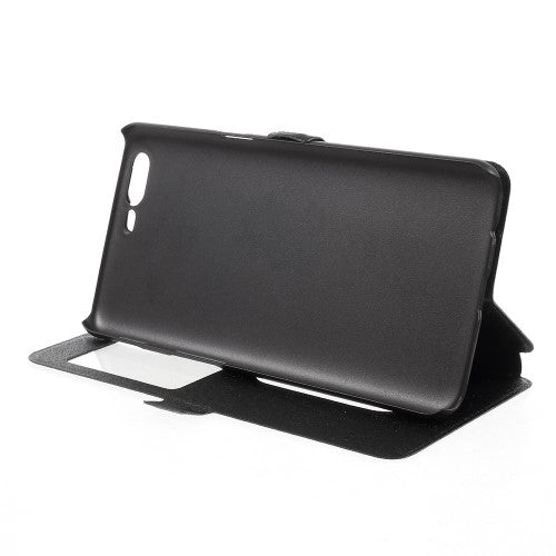 Wallet Case für OnePlus 5 Dual Window View Silk Book Etui