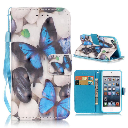 Wallet Case für Apple iPod Touch 7 6 5 Motiv Muster Handschlaufe