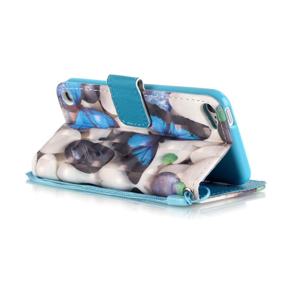 Wallet Case für Apple iPod Touch 7 6 5 Motiv Muster Handschlaufe