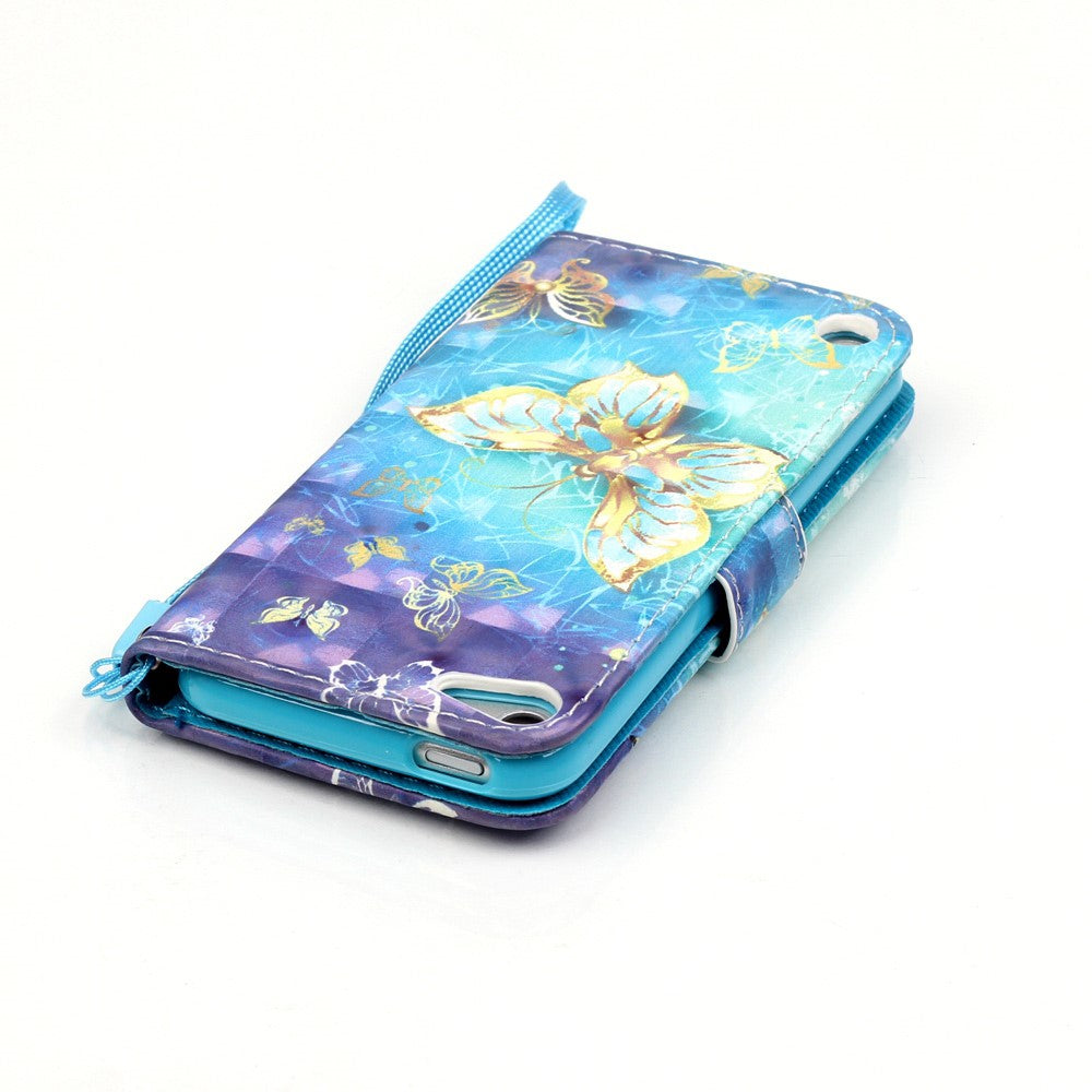 Wallet Case für Apple iPod Touch 7 6 5 Motiv Muster Handschlaufe