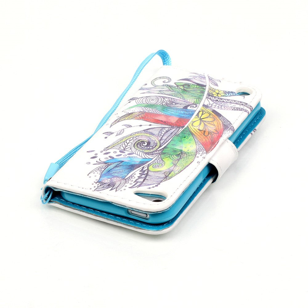Wallet Case für Apple iPod Touch 7 6 5 Motiv Muster Handschlaufe