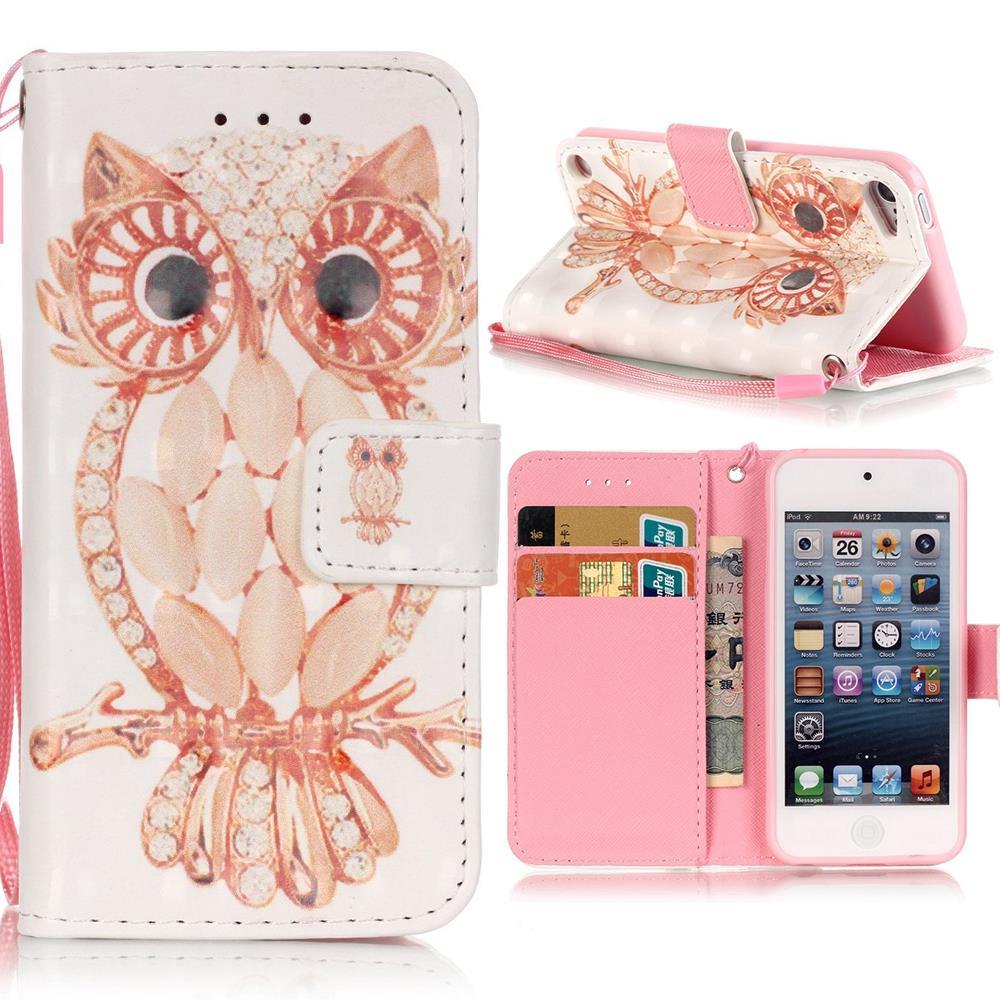 Wallet Case für Apple iPod Touch 7 6 5 Motiv Muster Handschlaufe