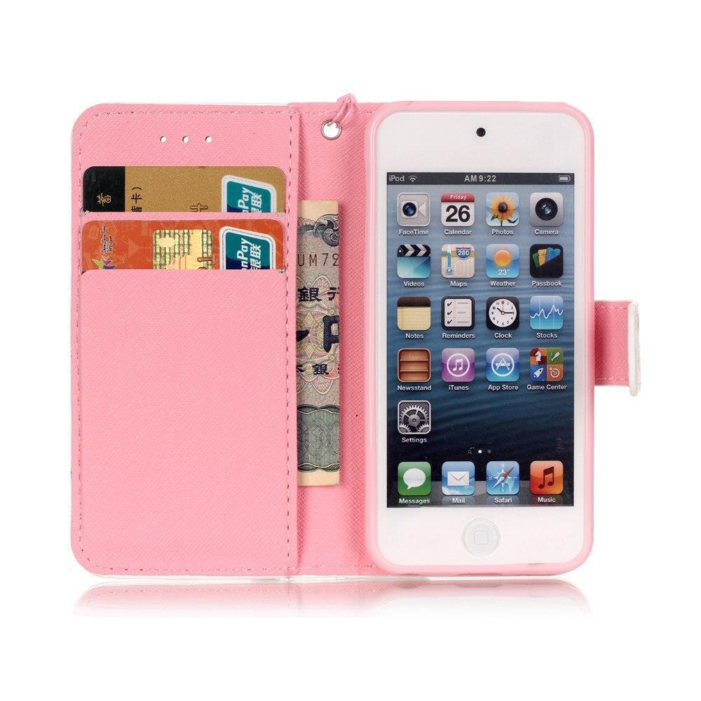 Wallet Case für Apple iPod Touch 7 6 5 Motiv Muster Handschlaufe