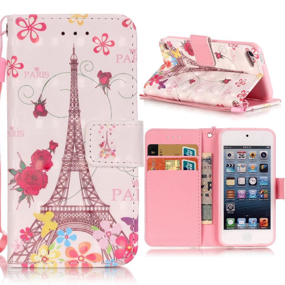 Wallet Case für Apple iPod Touch 7 6 5 Motiv Muster Handschlaufe