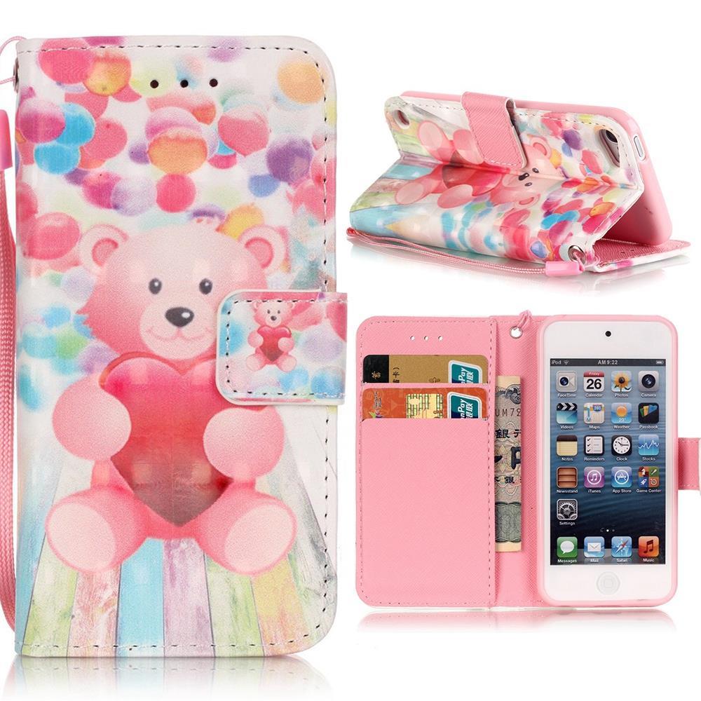 Wallet Case für Apple iPod Touch 7 6 5 Motiv Muster Handschlaufe
