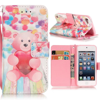 Wallet Case für Apple iPod Touch 7 6 5 Motiv Muster Handschlaufe