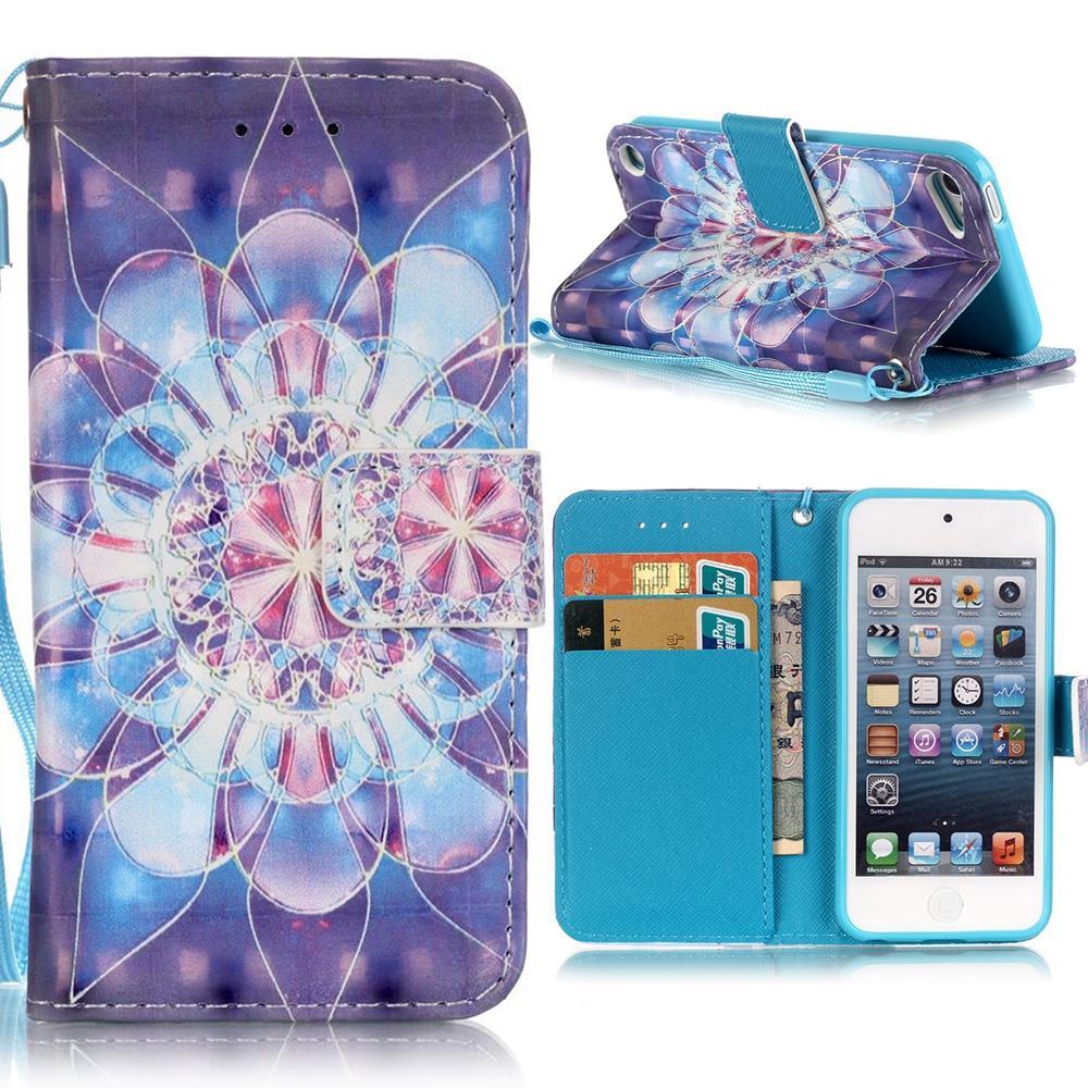 Wallet Case für Apple iPod Touch 7 6 5 Motiv Muster Handschlaufe