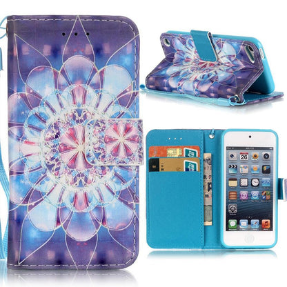 Wallet Case für Apple iPod Touch 7 6 5 Motiv Muster Handschlaufe