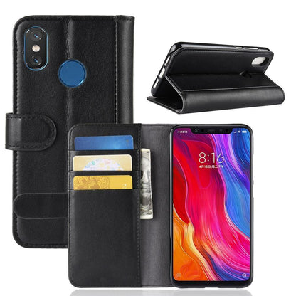 Wallet Case für Xiaomi Mi 8 Echt Leder Innenfach