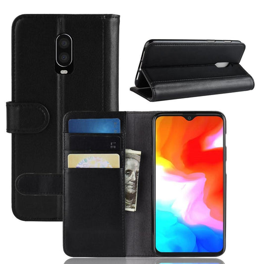 Wallet Case für OnePlus 6T Echt Leder Innenfach