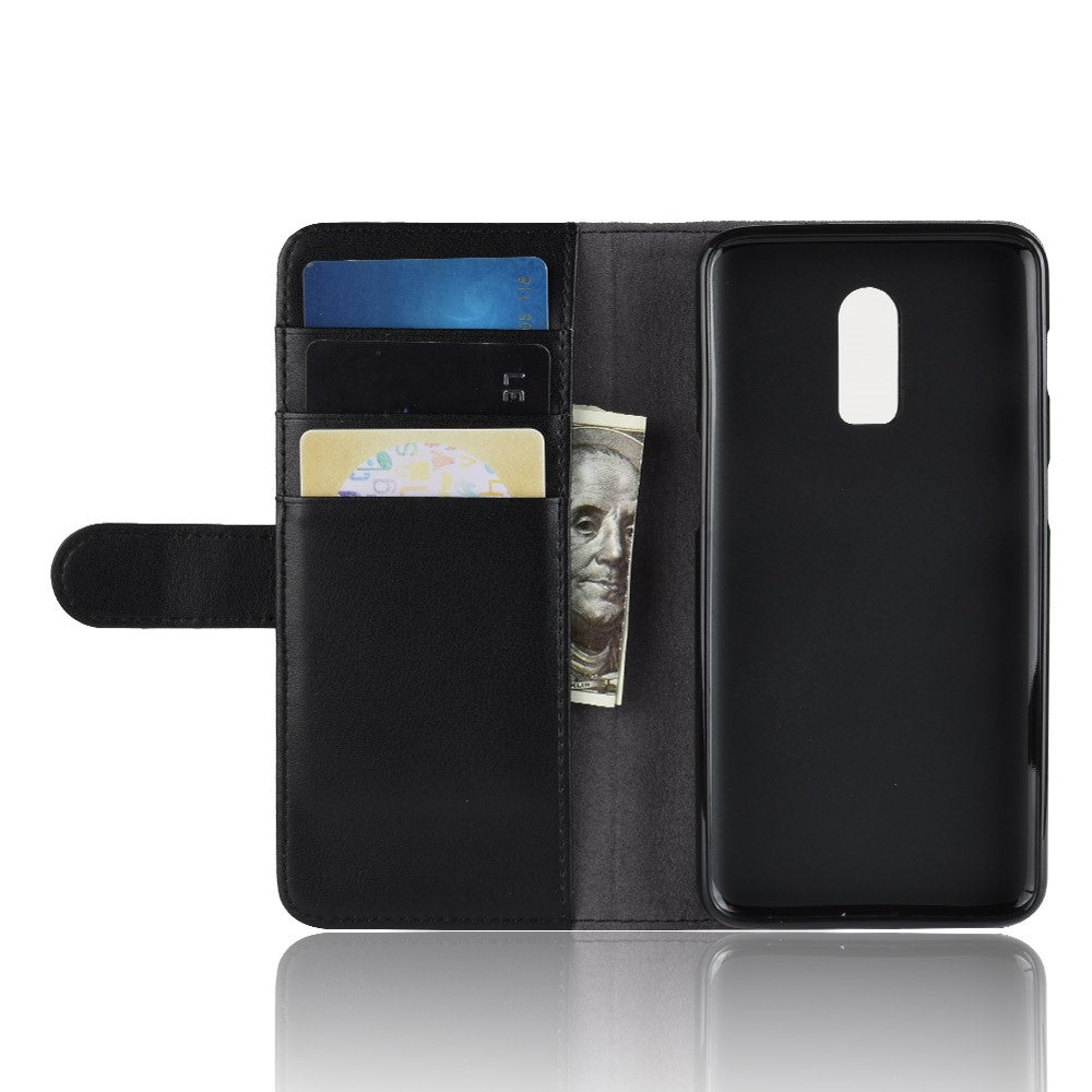 Wallet Case für OnePlus 6T Echt Leder Innenfach