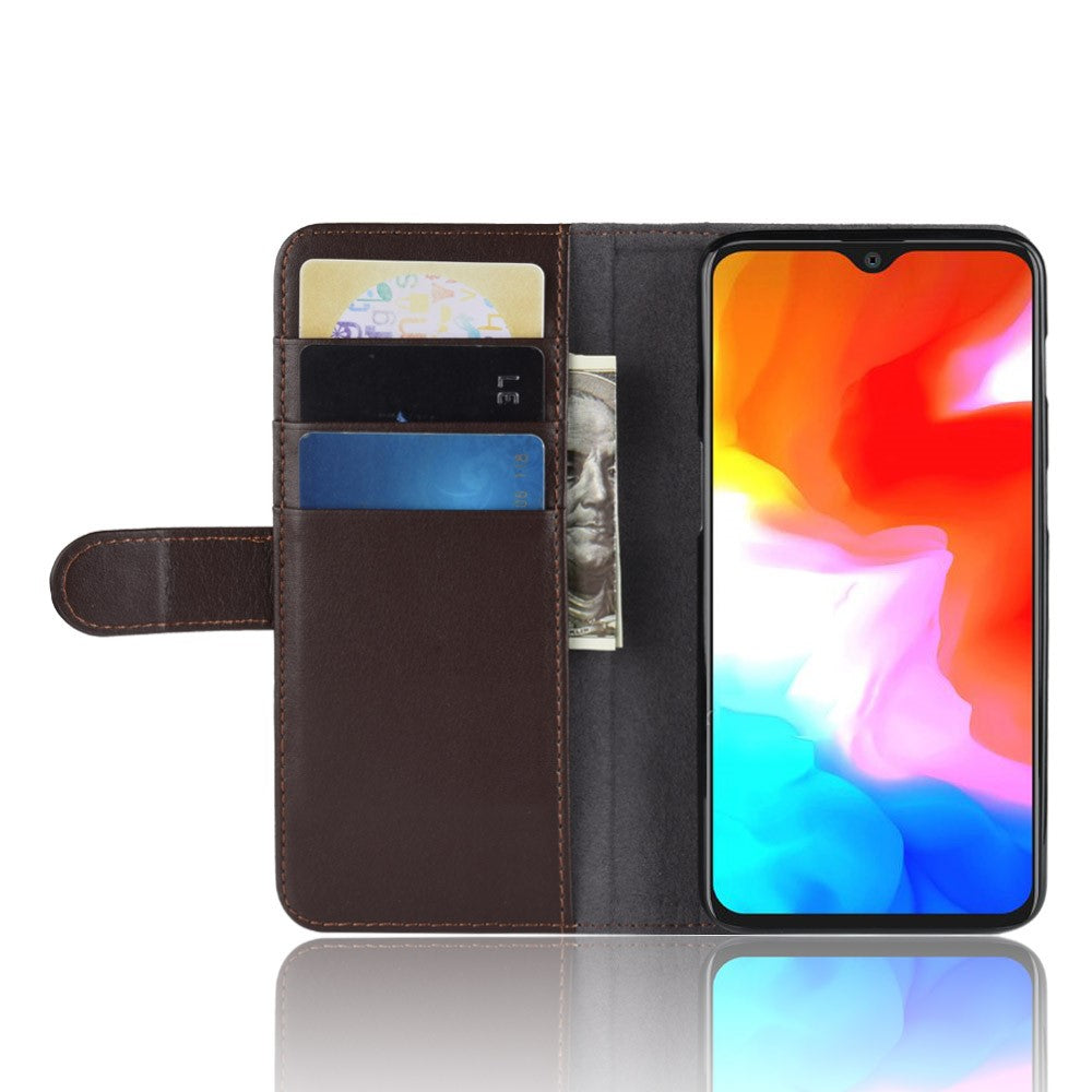 Wallet Case für OnePlus 6T Echt Leder Innenfach
