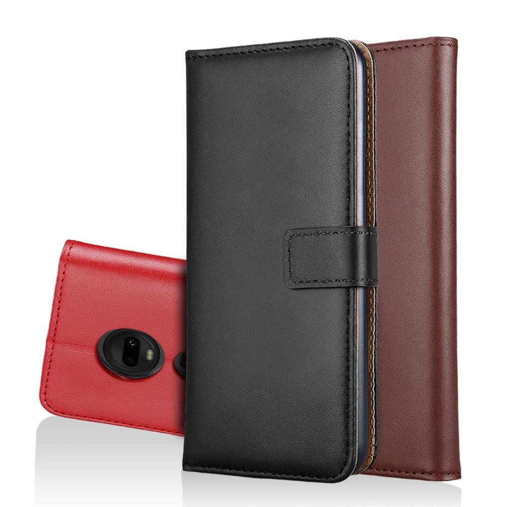 Wallet Case für Motorola Moto G7 G7 PLUS Genuine Split Echt Leder Tasche