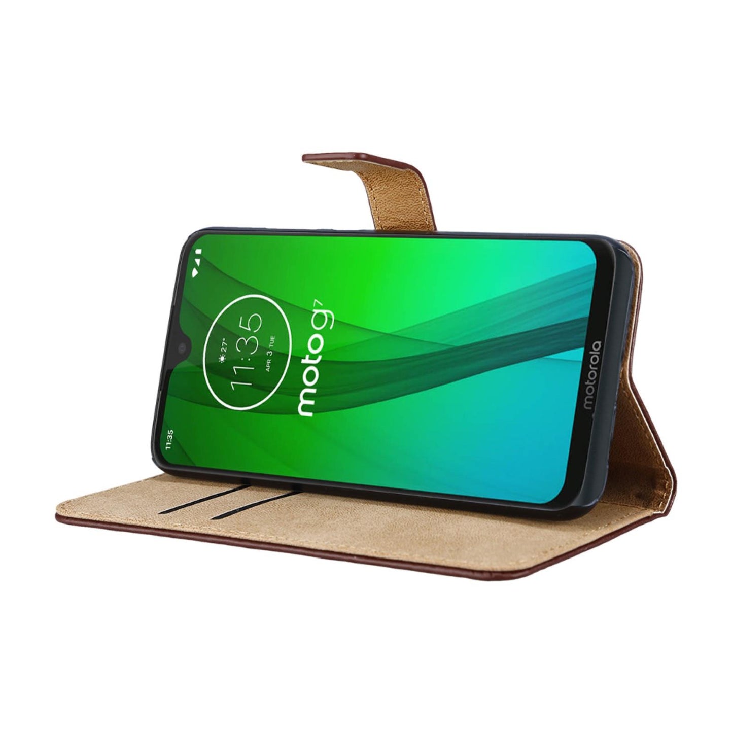 Wallet Case für Motorola Moto G7 G7 PLUS Genuine Split Echt Leder Tasche