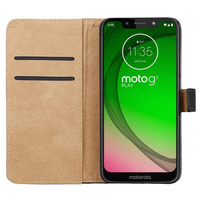 Wallet Case für Motorola Moto G7 PLAY Genuine Split Echt Leder Tasche