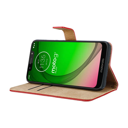 Wallet Case für Motorola Moto G7 PLAY Genuine Split Echt Leder Tasche