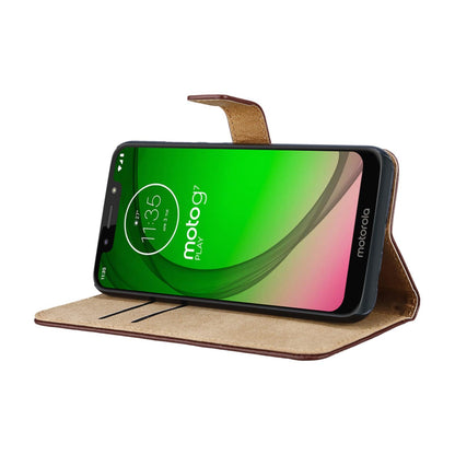 Wallet Case für Motorola Moto G7 PLAY Genuine Split Echt Leder Tasche
