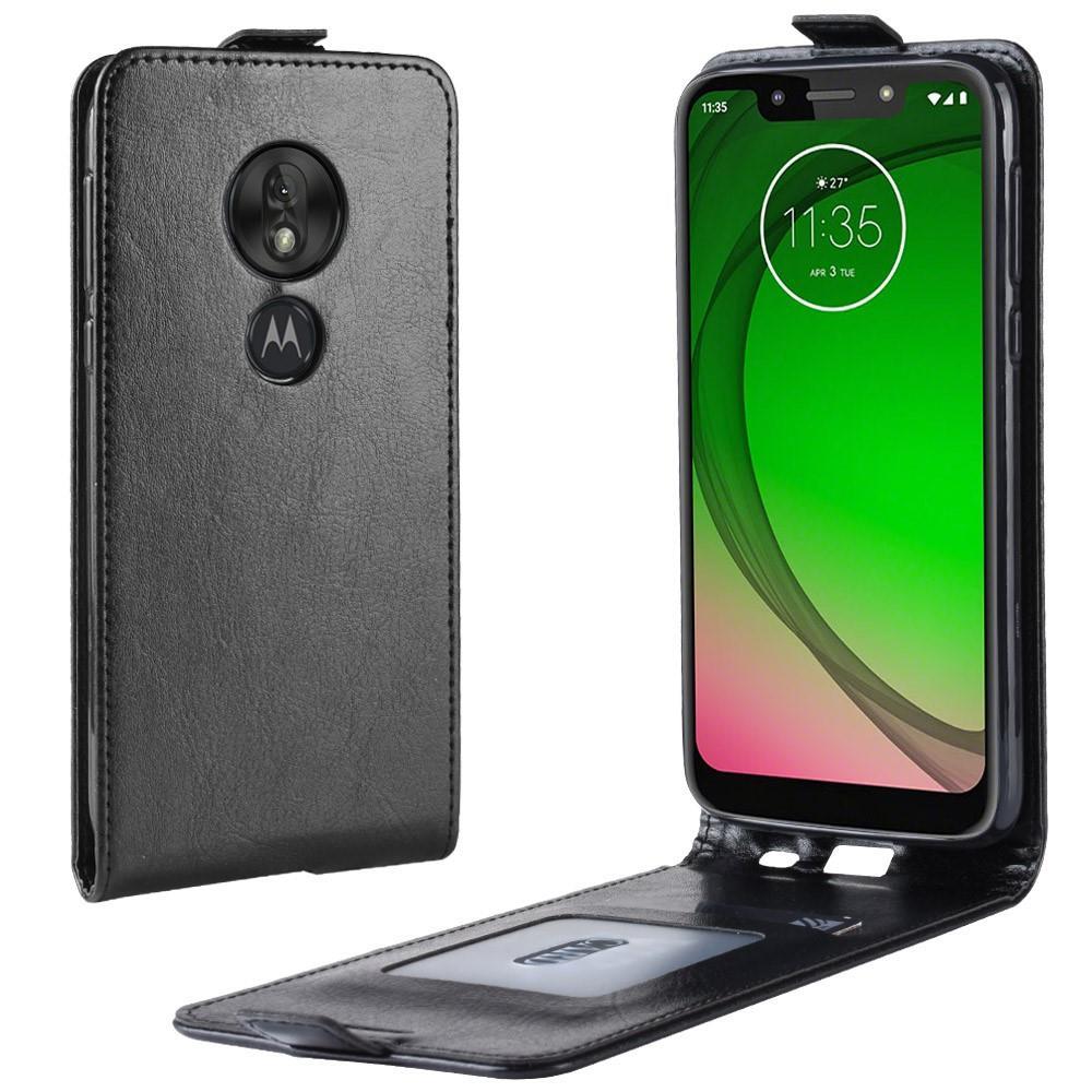Flip Case für Motorola Moto G7 PLAY Crazy Horse Handy Tasche Card Slot