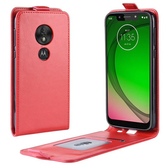 Flip Case für Motorola Moto G7 PLAY Crazy Horse Handy Tasche Card Slot