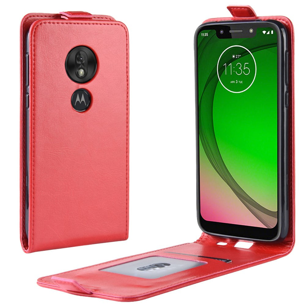 Flip Case für Motorola Moto G7 PLAY Crazy Horse Handy Tasche Card Slot