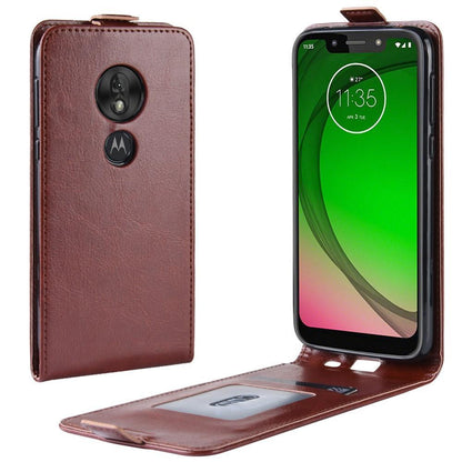Flip Case für Motorola Moto G7 PLAY Crazy Horse Handy Tasche Card Slot