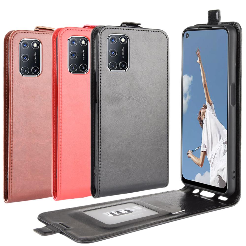 Flip Case für Oppo A52 A72 Crazy Horse Handy Tasche Card Slot