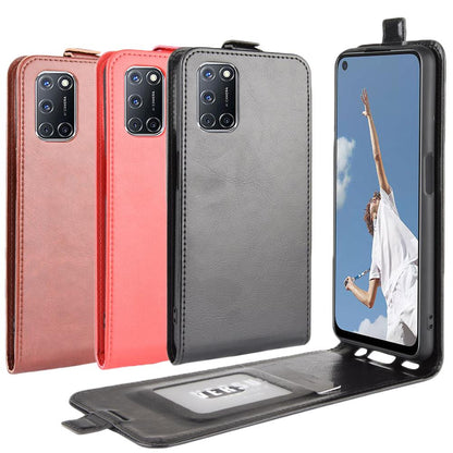 Flip Case für Oppo A52 A72 Crazy Horse Handy Tasche Card Slot