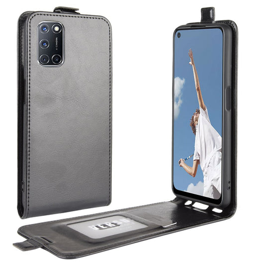 Flip Case für Oppo A52 A72 Crazy Horse Handy Tasche Card Slot