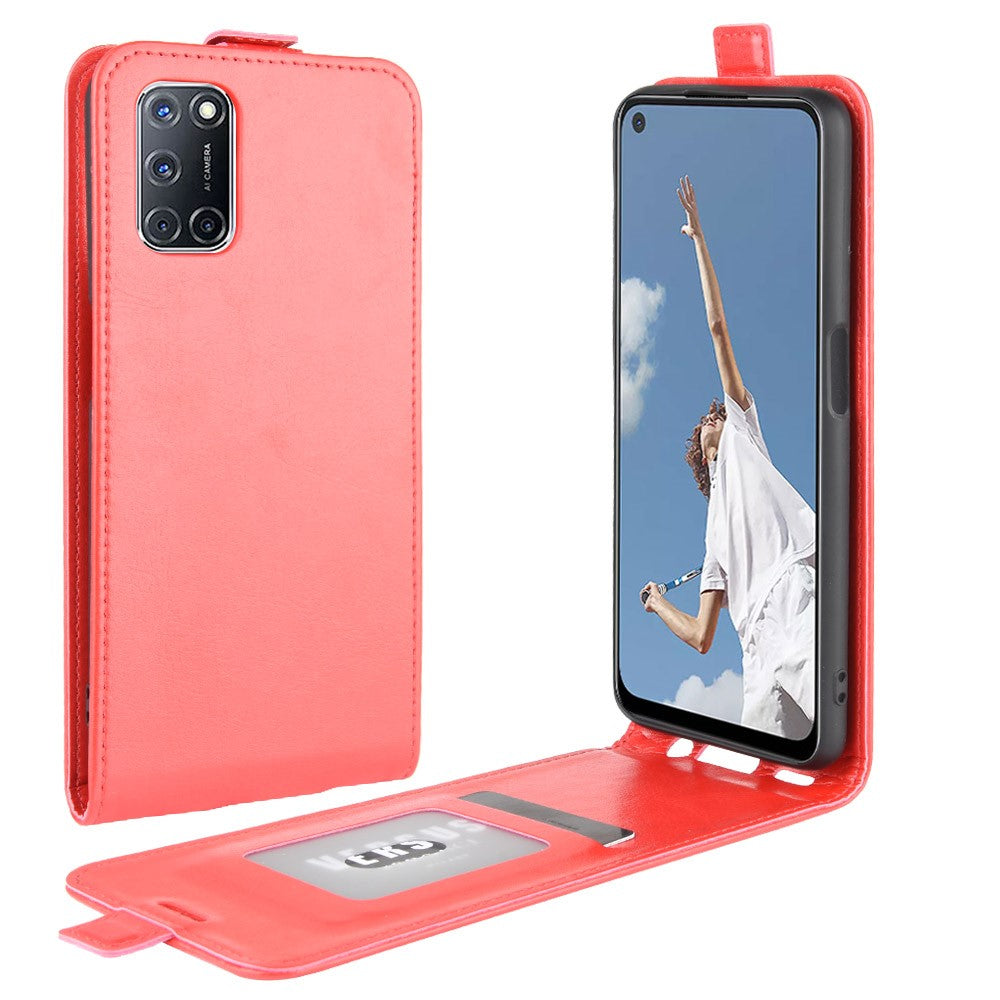 Flip Case für Oppo A52 A72 Crazy Horse Handy Tasche Card Slot