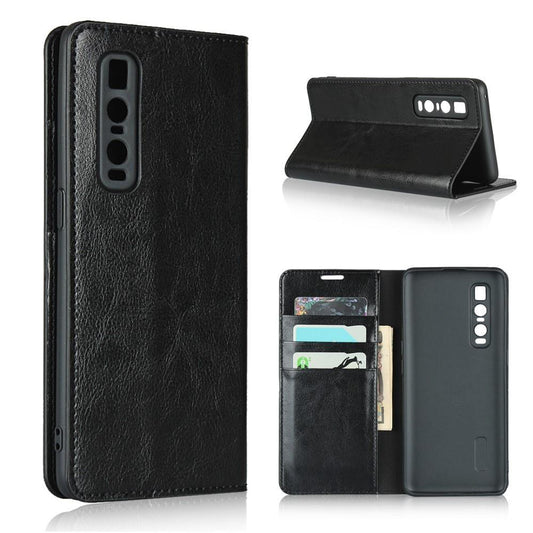 Wallet Case für Oppo Find X2 PRO Echt Leder Handy Tasche Crazy Horse Etui Hülle