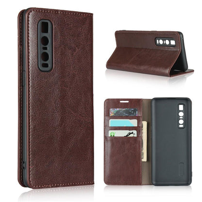Wallet Case für Oppo Find X2 PRO Echt Leder Handy Tasche Crazy Horse Etui Hülle