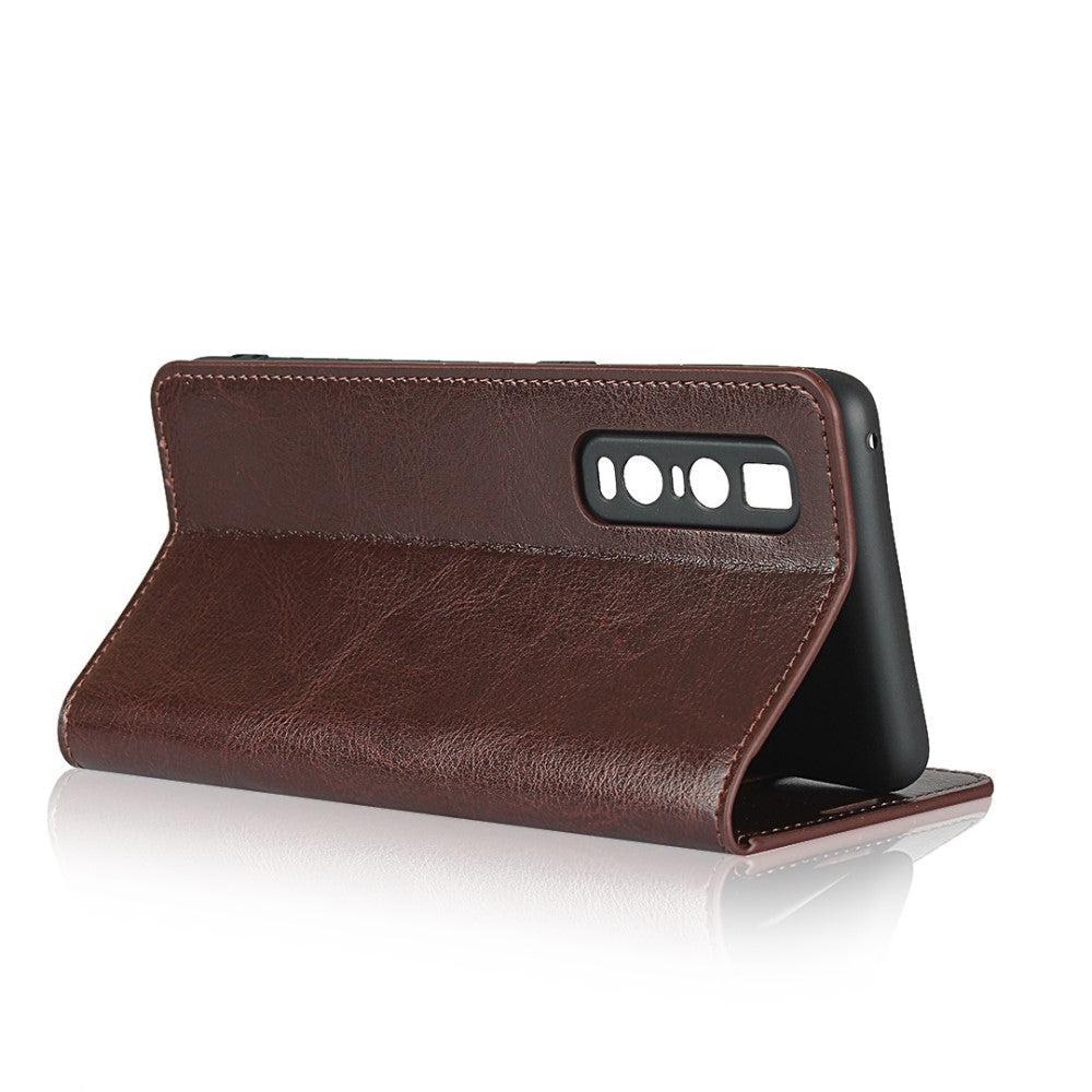 Wallet Case für Oppo Find X2 PRO Echt Leder Handy Tasche Crazy Horse Etui Hülle