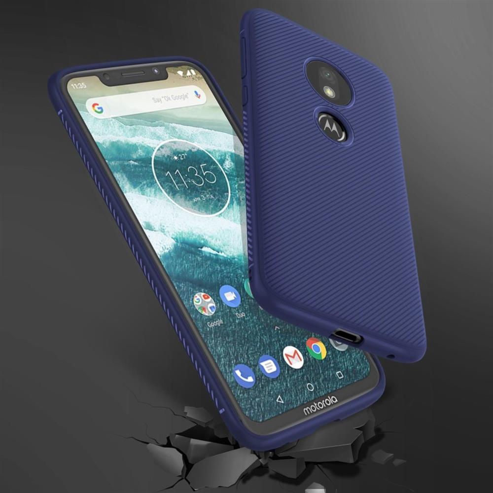 TPU Case für Motorola Moto G7 PLAY Jazz Series Twill Texture Streifen Hülle