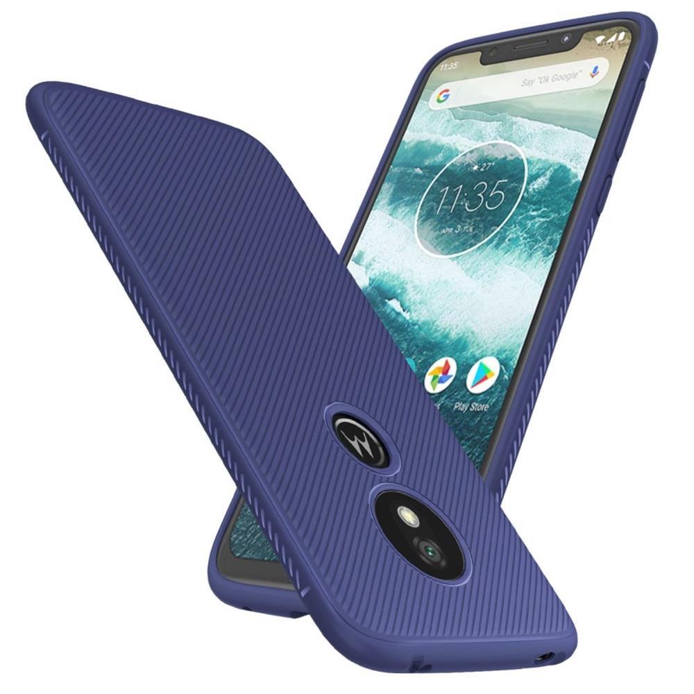 TPU Case für Motorola Moto G7 PLAY Jazz Series Twill Texture Streifen Hülle