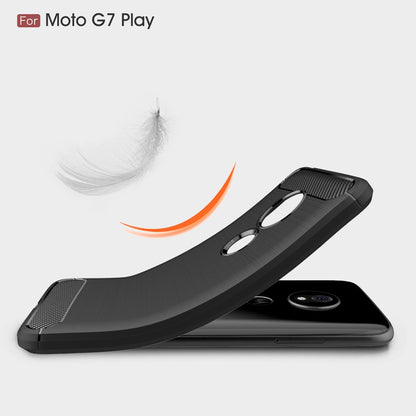 TPU Case für Motorola Moto G7 PLAY Carbon Fiber Optik Skin Brushed Muster Hülle