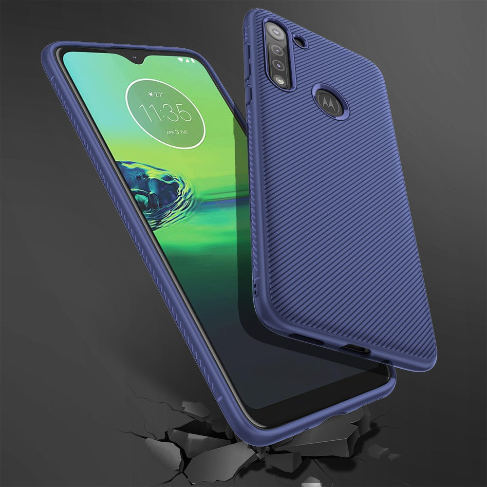 TPU Case für Motorola Moto G8 Jazz Series Twill Texture Streifen Muster Hülle