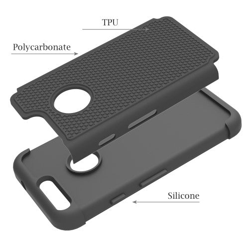 Outdoor Case für Google Pixel Silikon Hybrid Football Grain