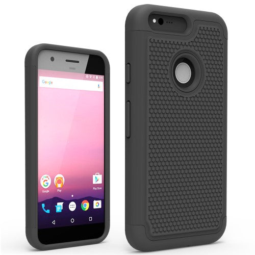 Outdoor Case für Google Pixel Silikon Hybrid Football Grain