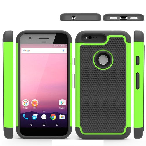 Outdoor Case für Google Pixel Silikon Hybrid Football Grain