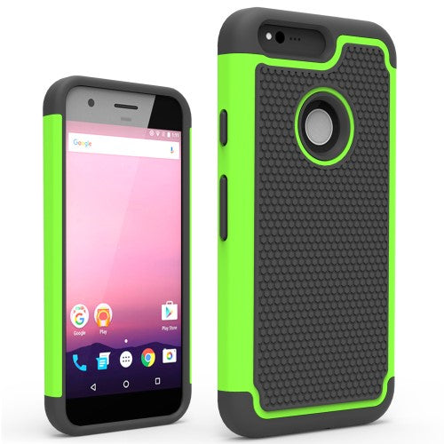 Outdoor Case für Google Pixel Silikon Hybrid Football Grain